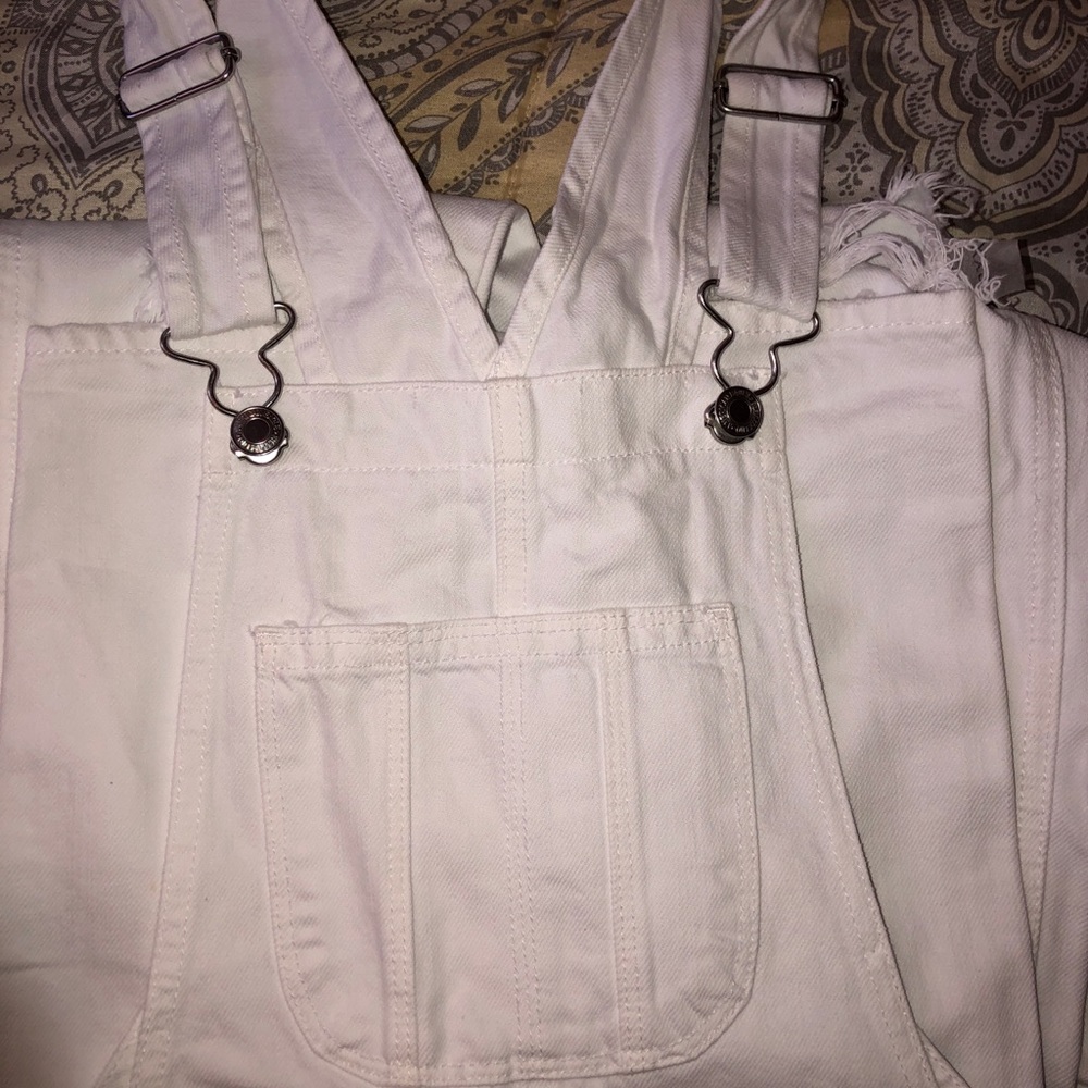 American Eagle White Overalls